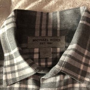 4/$20 Michael Kors grey & white men's button down
